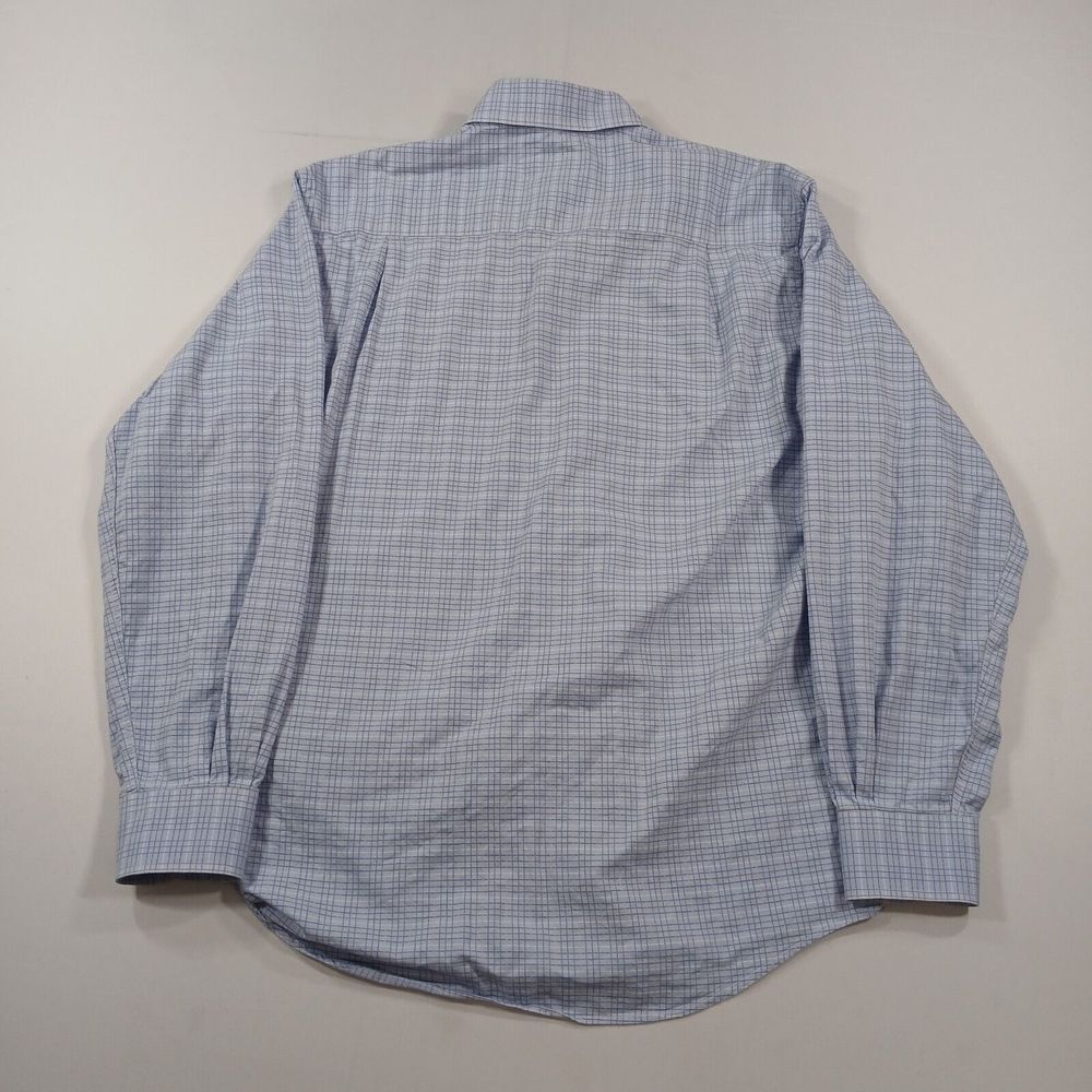 Ermenegildo Zegna Shirt Mens Large Blue Check Long Sleeve Button Up - Picture 3 of 11